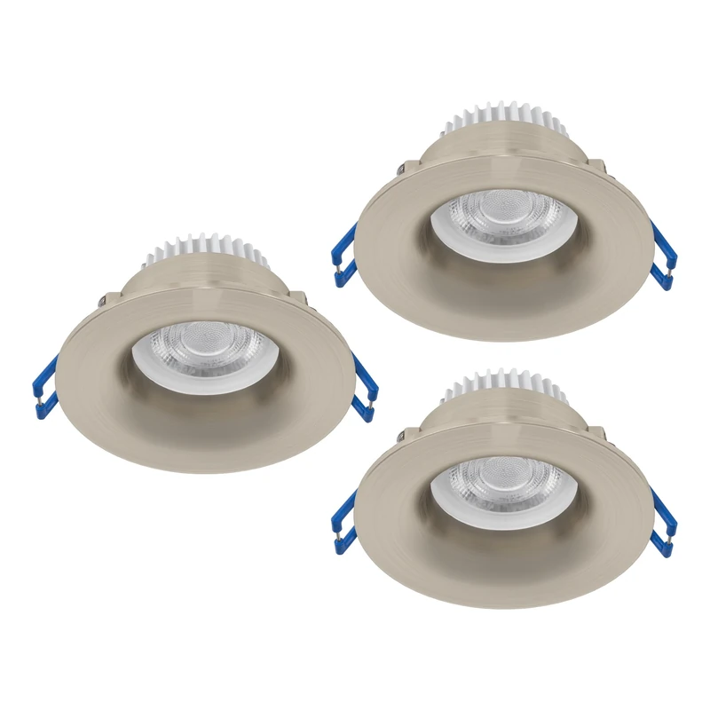 Eglo Set of 3 recessed spotlights Salabate, Ø 8.8 cm, Bathroom Ceiling Lights, Aluminium Silver, Warm White, Neutral Cool IP65