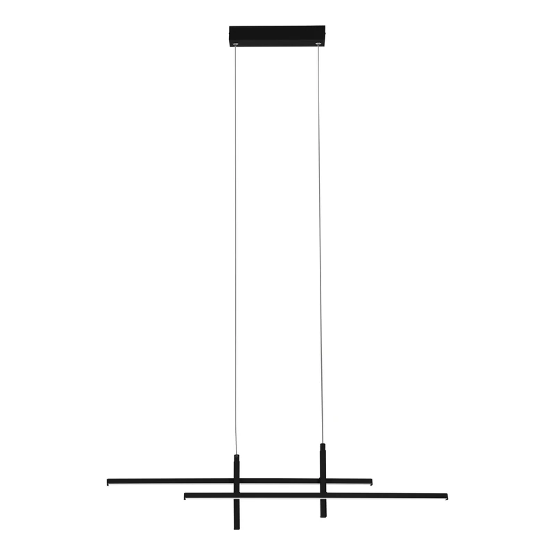 Eglo LED Pendant lamp Trepiliano, Dining Table Light Fitting, Hanging Lighting Fixture, Black Metal, Warm White, 2500 lumens