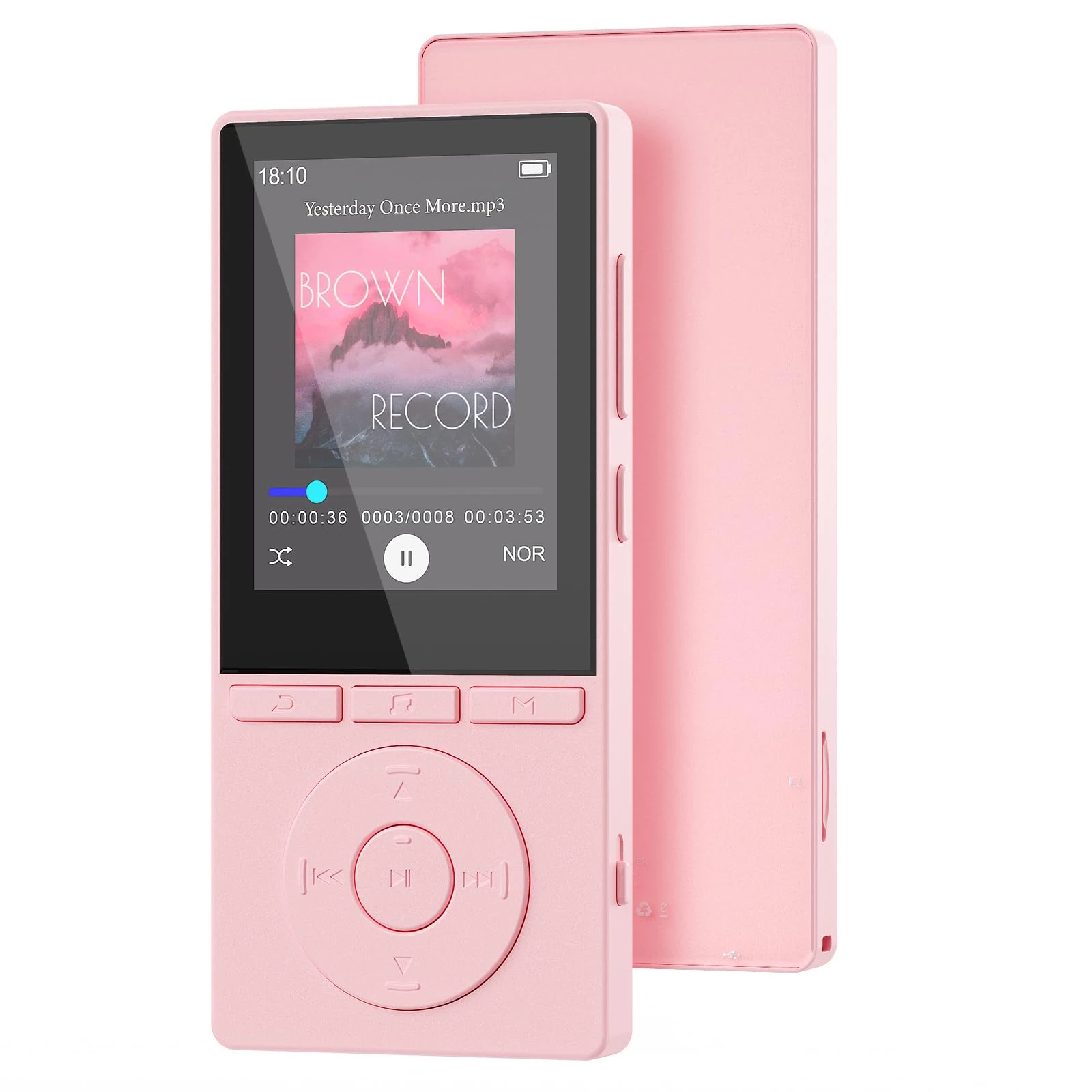 64GB MP3 Players, MP3 players with bluetooth 5.3, 2.4 Inch Music Player Built-in HD Speaker, FM Radio, Voice Recorder, E-book, Earphone Included, Expandable up to 128GB, Pink