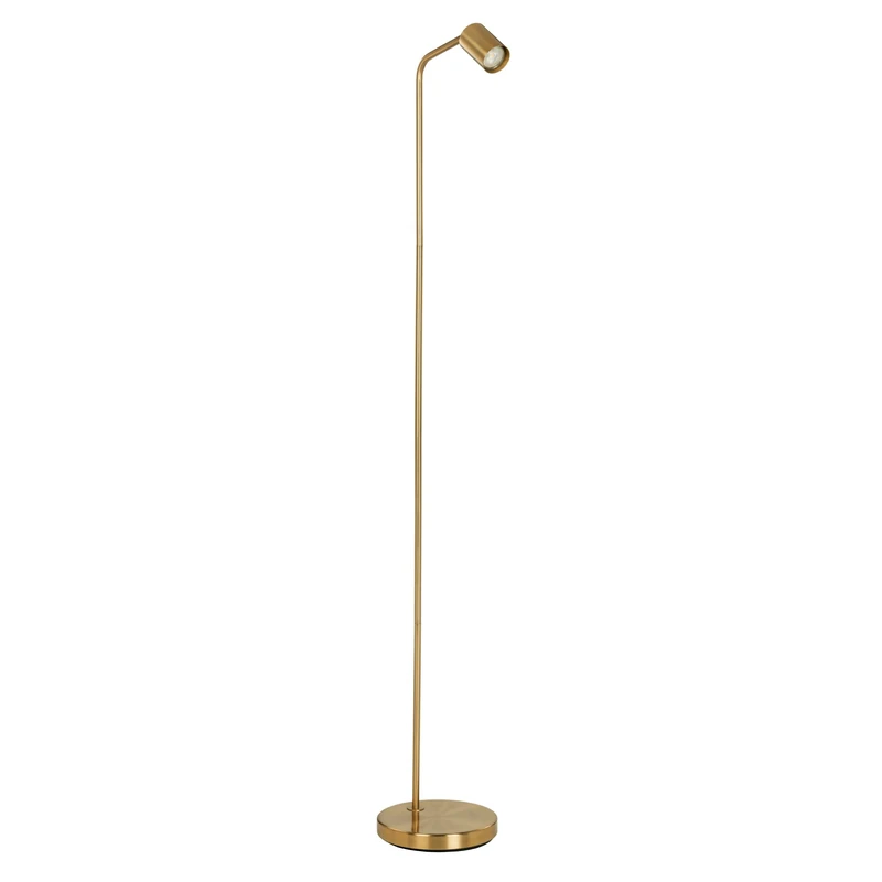 Eglo Rigomagno Floor lamp, Living Room lamp with Adjustable spot, Metal Brass Brushed Standing Reading Light GU10 Socket, 151 cm Tall