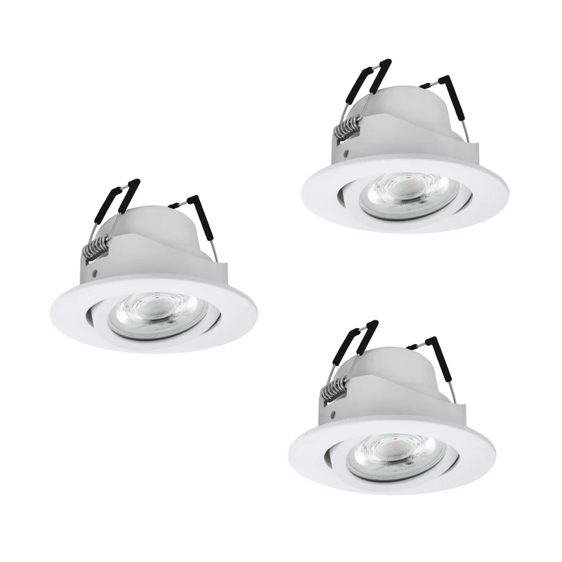Eglo Connect.z Smart Home 3-Pack LED recessed spot Saliceto-Z, Ø 8.8 cm, Flat ZigBee Spots, Matte, app & Alexa Control, Warm to Cool White, RGB, dimmable, White