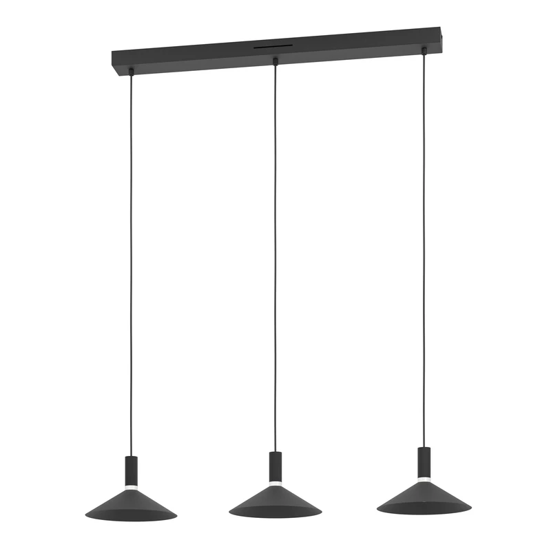 Eglo Connect.z Smart-Home LED Pendant Light Conomavilla-Z, 3-Light Metal dimmable, ZigBee, Matter, app and Voice Control Alexa, Warm-Cold White, RGB, Black