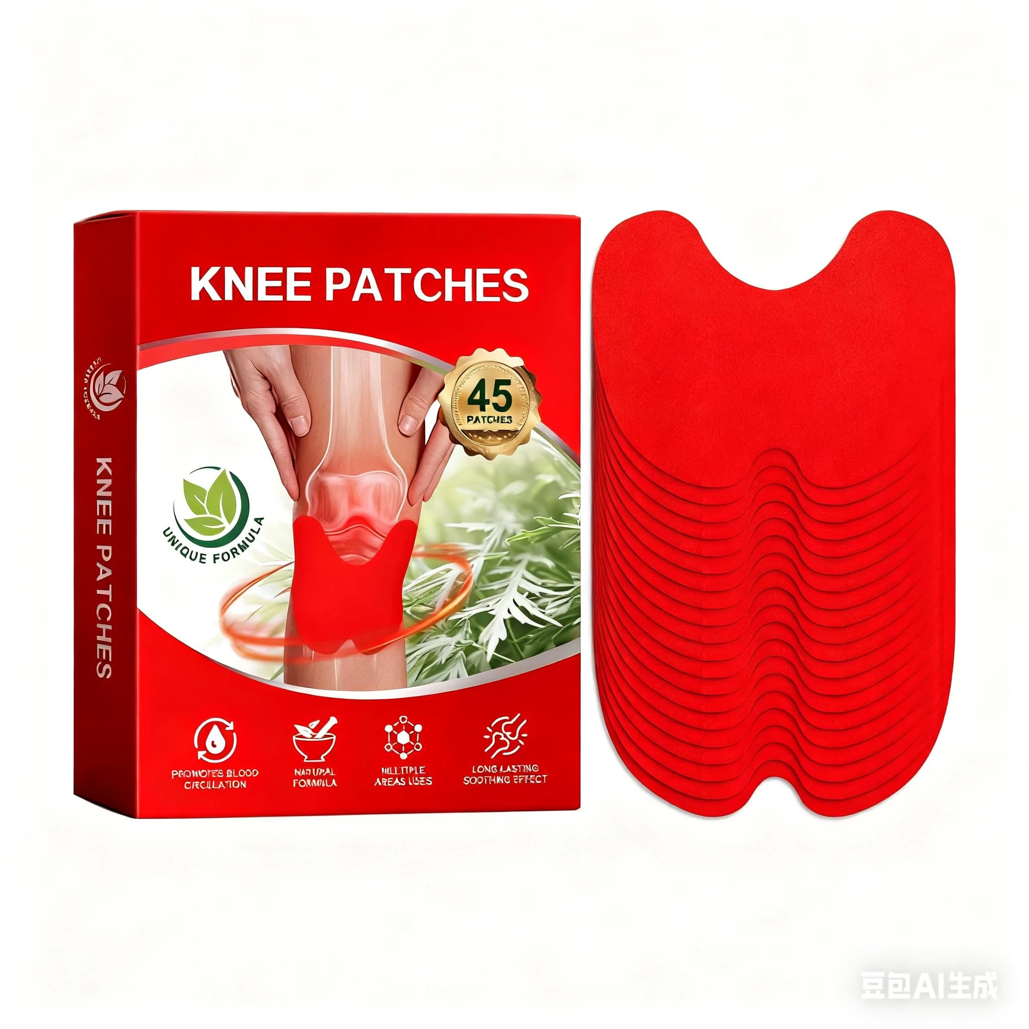 Natural Knee Patches 50PCS (Red)
