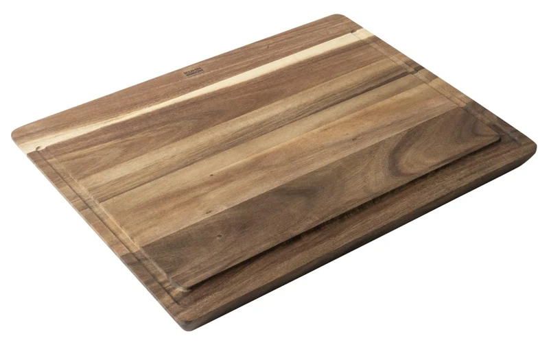 Kuhn Rikon Culinary Forged Acacia Cutting Board Large – Wide Wooden Chopping Board with Juice Groove & Non-Slip Feet – Durable Design for Safe and Clean Food Preparation