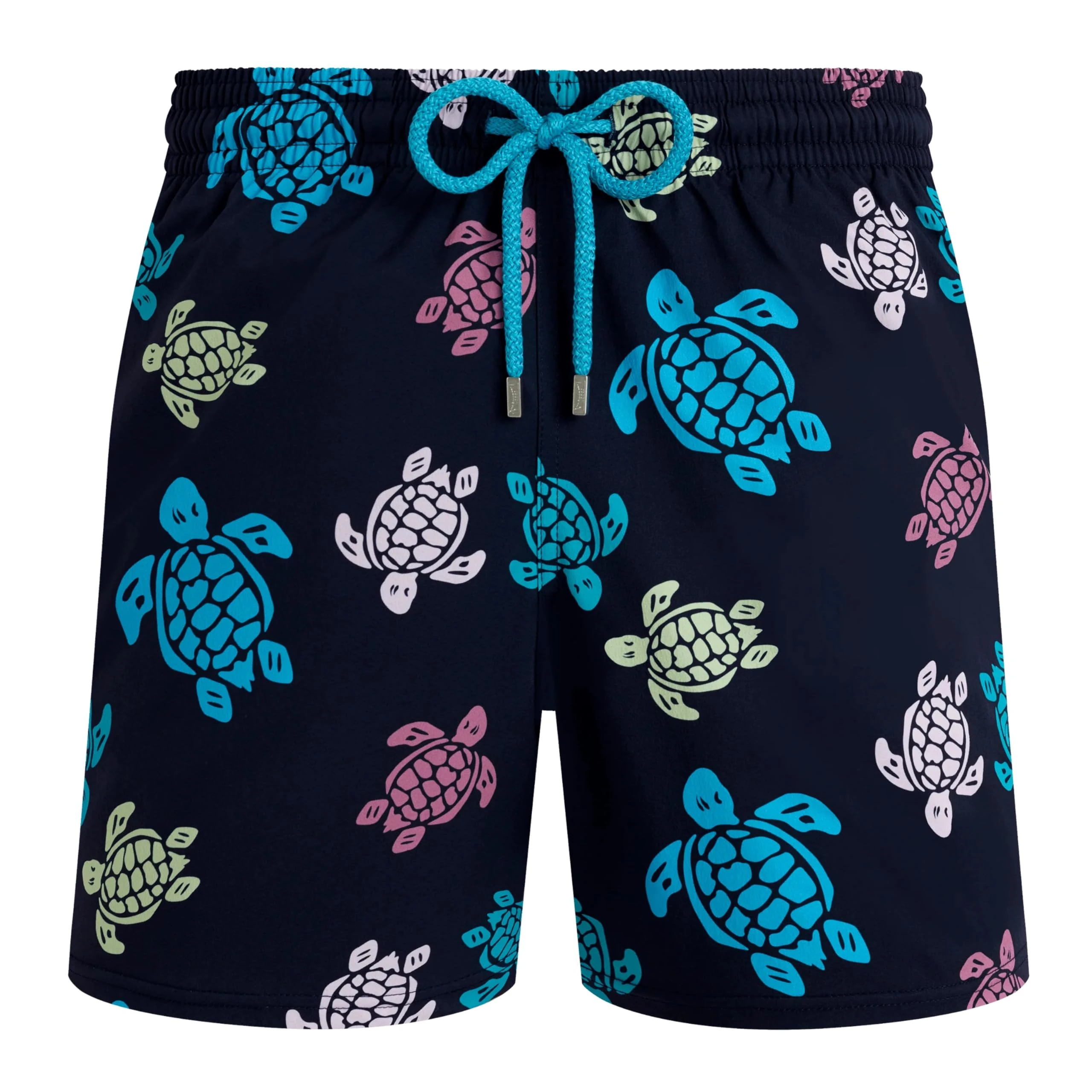 Vilebrequin, Stretch Short Swim Shorts Tortues Multicolores, L, Navy
