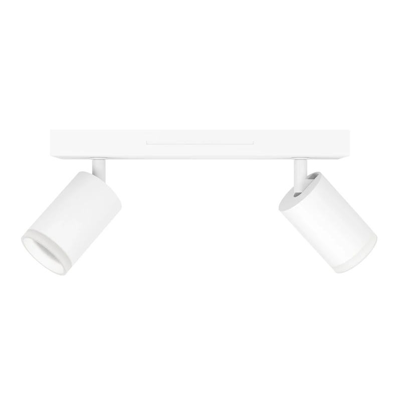 Eglo Connect.z Smart-Home LED Ceiling lamp Melitello-Z, 2 spot Spotlight, ZigBee, Matter, app and Alexa Voice Control, Warm to Cool White, RGB, dimmable, White