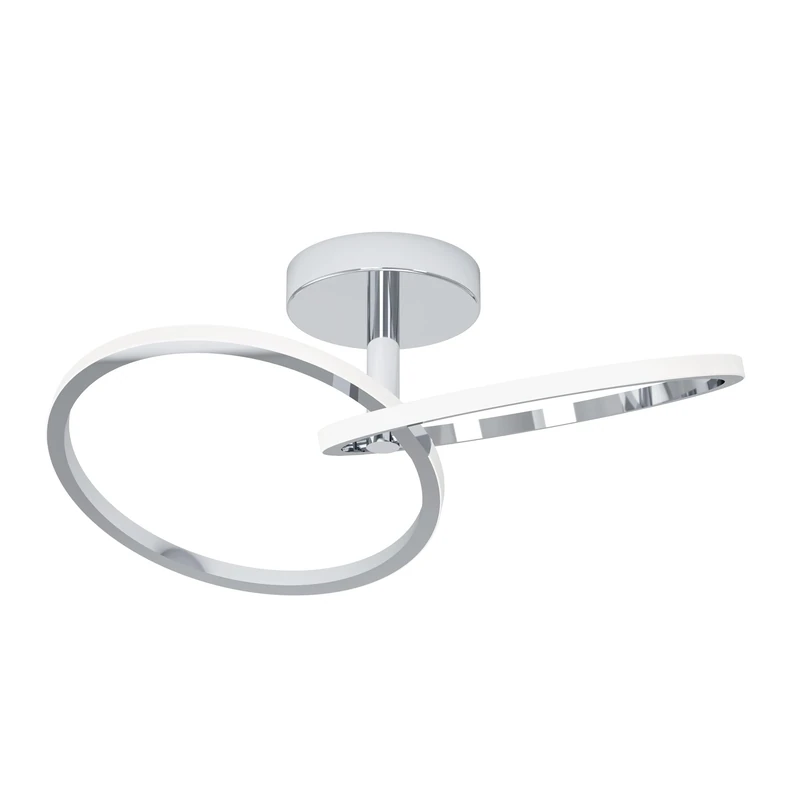 Eglo LED Ceiling Light Congiunti, Ring Flush Mount lamp for Living Room, Hallway Lighting, Metal Room in Chrome, Warm White-Cool White