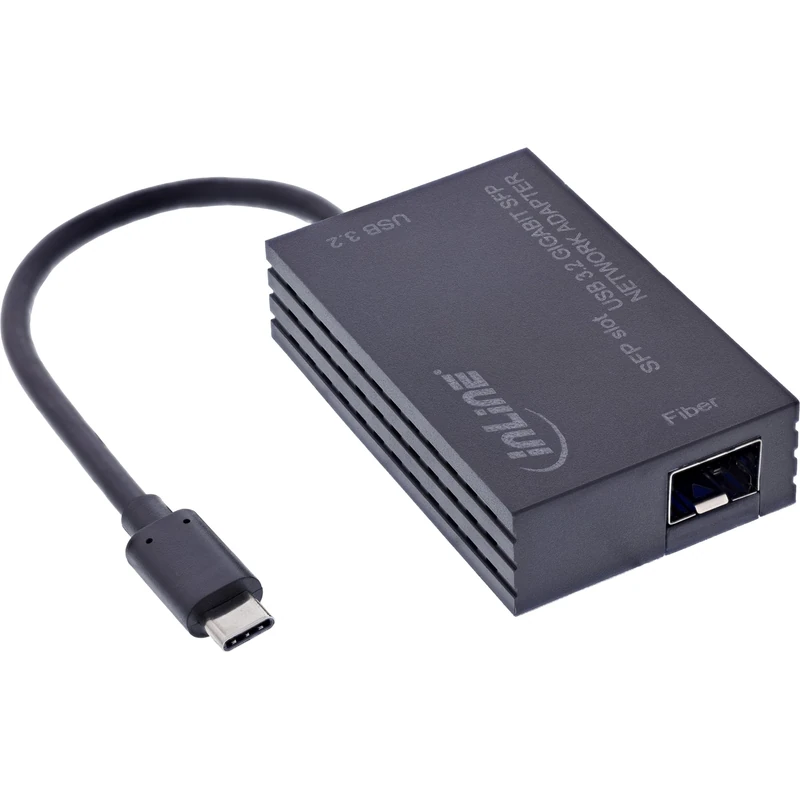 Inline USB-C to SFP Network Adapter for Fiber Optic Connections, Gigabit Ethernet, 10/100/1000 Mbps, Compatible with Windows, macOS, Linux, 66659M