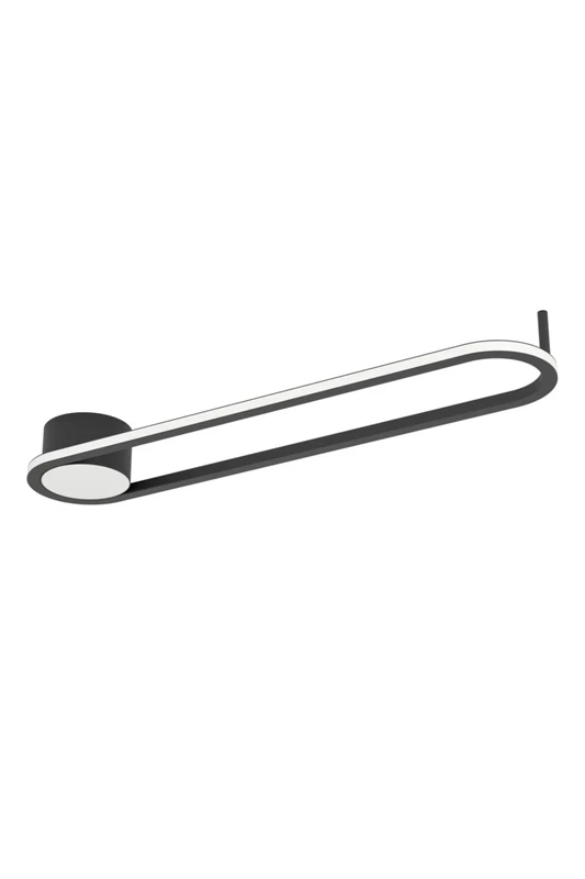 Eglo LED Oval Ceiling Light Collecorvino, Living Room lamp, Black Metal Lighting, Warm to Cool White, 50 cm