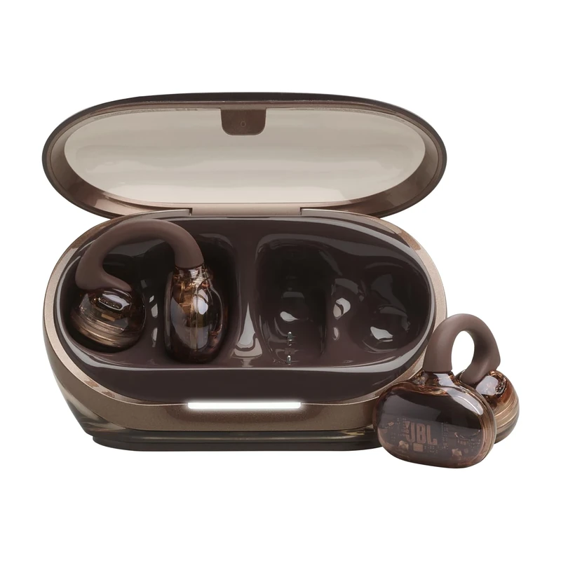 JBL Soundgear Clips True Wireless Open-Ear Headphones, SonicArc Design, Up to 32 Hours Total Playtime, 4 Beamforming Mics, IP54 Water & Dust-Resistant, JBL OpenSound Technology, Ghost Copper