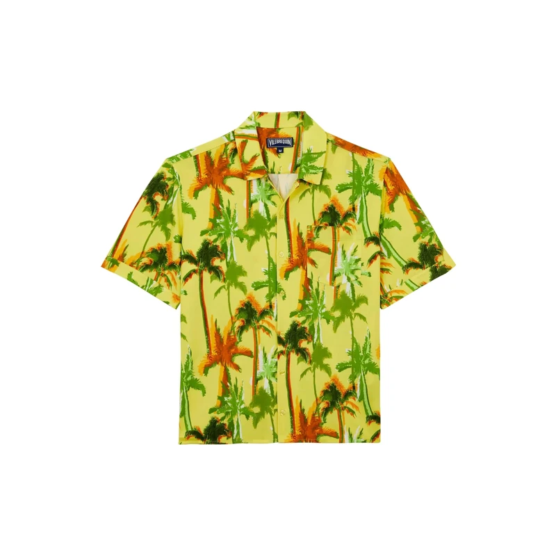 Vilebrequin, Cotton Shirt Palms Offset, Xxl, Sun