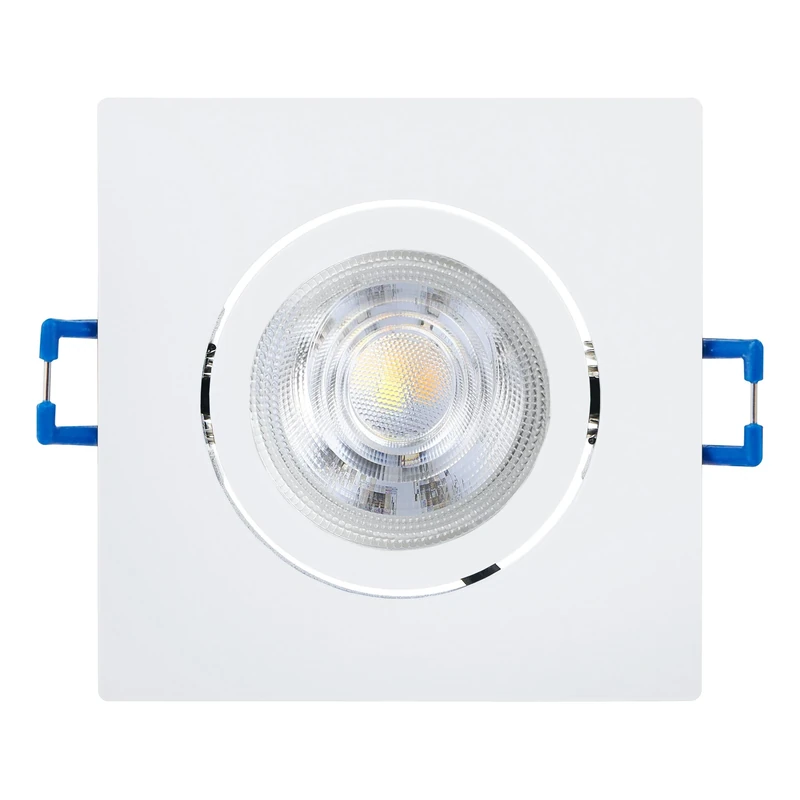 Eglo Set of 3 recessed Spotlight Set Saliceto, dimmable Square Ceiling Spots, Aluminium in White, Neutral 8.8 x cm