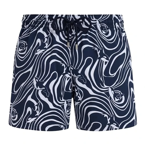 Vilebrequin, Stretch Short Swim Shorts Orcas, M, Navy