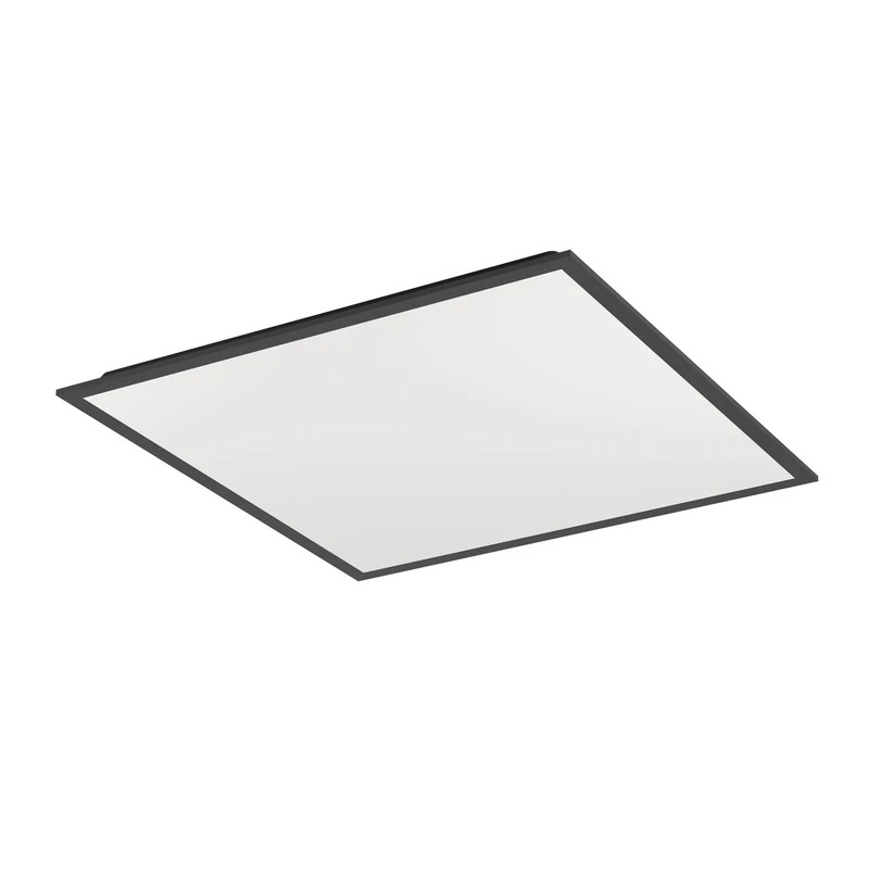 Eglo Connect.z Smart Home LED Panel Moradillo-Z, 60x60 cm, ZigBee Ceiling Light Fixture, Matte, app and Voice Control Alexa, Warm-Cool White, RGB, dimmable, Black Flush Mount lamp