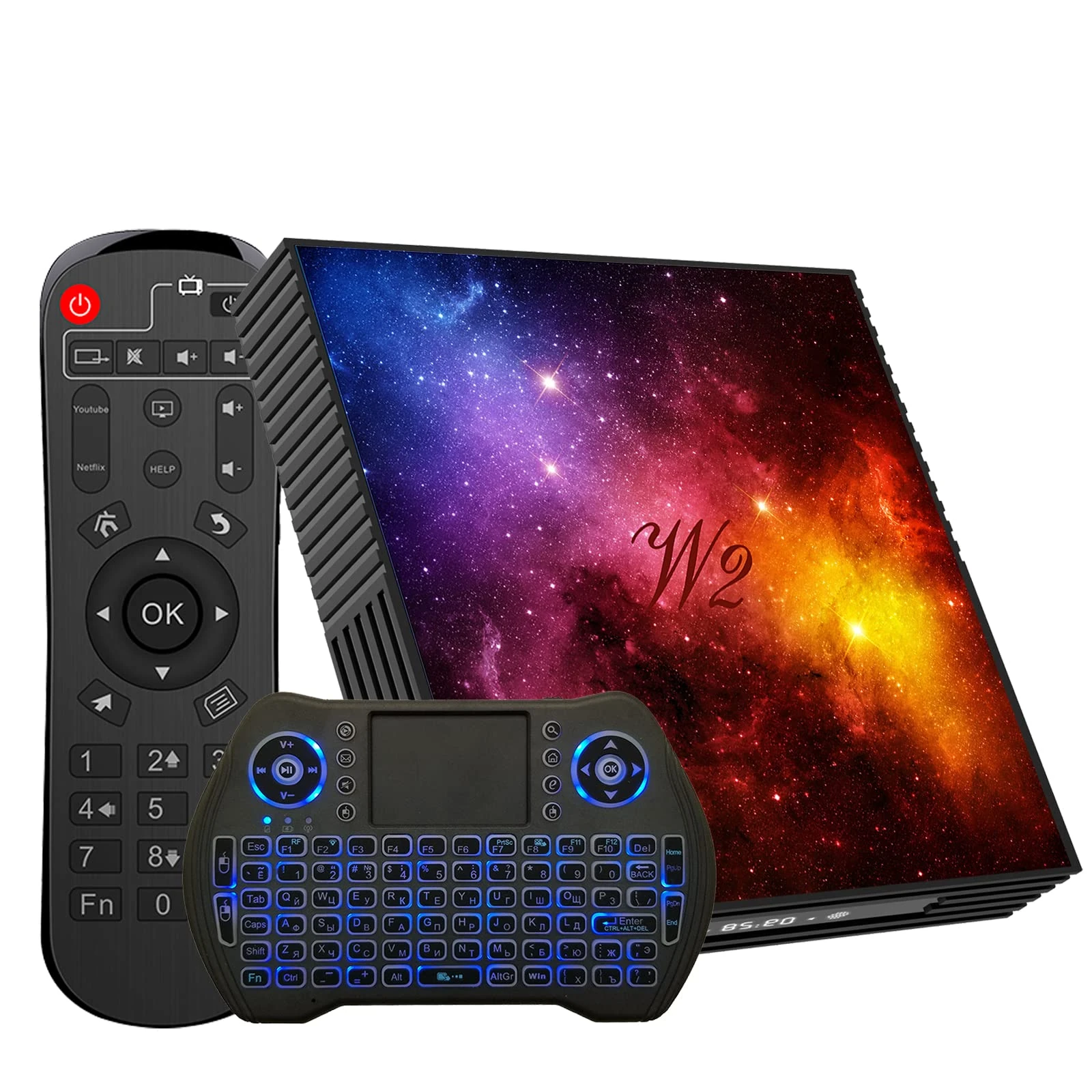 Android 12 TV Box 4GB RAM 64GB ROM Support 3D 4K Quad-Core Smart TV Box 2.4G/5G Wi-Fi Bluetooth 4.2 USB 2.0 with Mini Wireless Keyboard