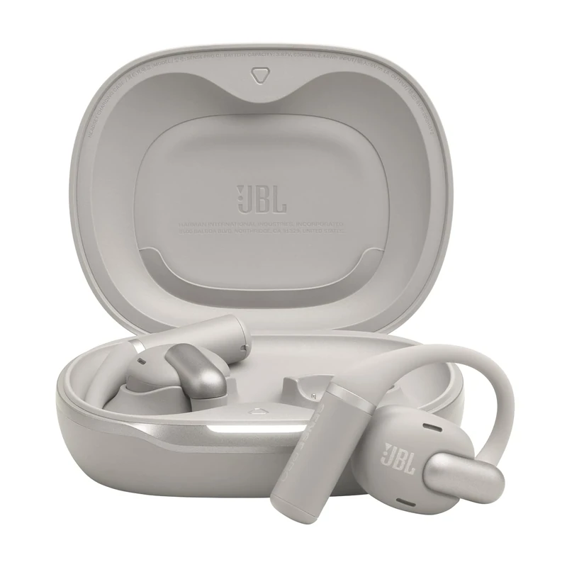 JBL Sense Pro True Wireless Open-Ear Headphones, Hi-Res Audio Wireless, Up to 38 Hours Total Playtime, 4 Beamforming Mics, IP54 Water & Dust-Resistant, JBL OpenSound Technology & Spatial Sound, Grey