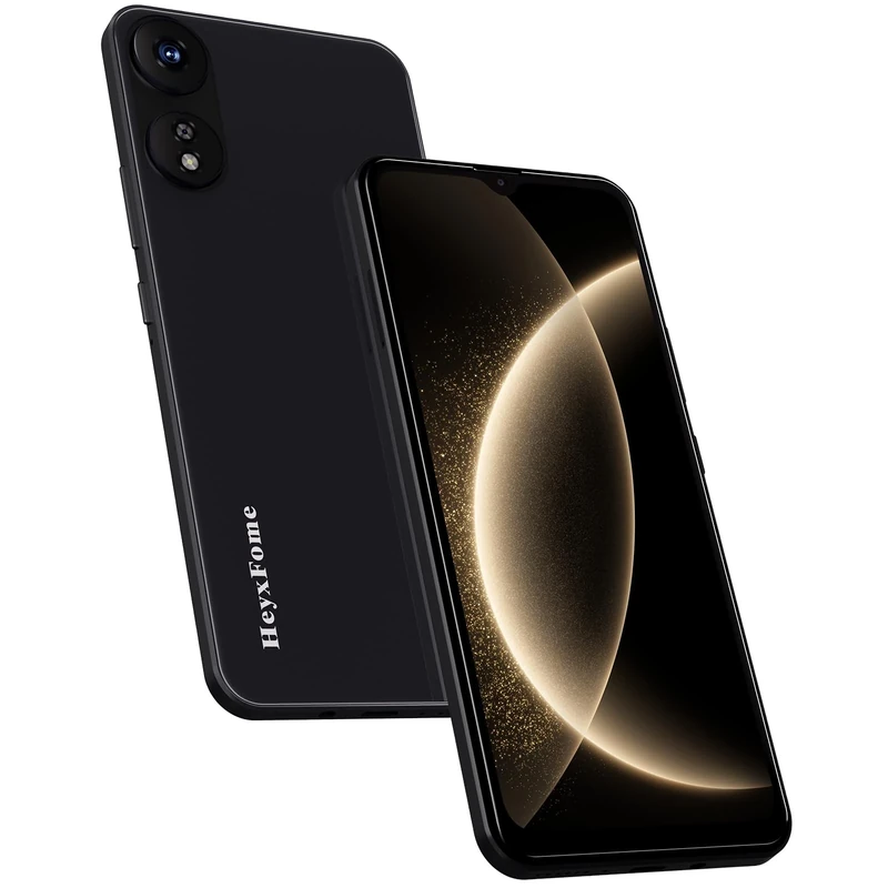 HeyxFome SIM-Free & Unlocked Mobile Phones 2025- Android 12, 6.5" Display Smartphone, 6(3+3)+16GB/256GB, Octa Core Smart Phone, 13MP Camera, 4G Dual SIM/Face Unlock/GPS UK (Dark Black)