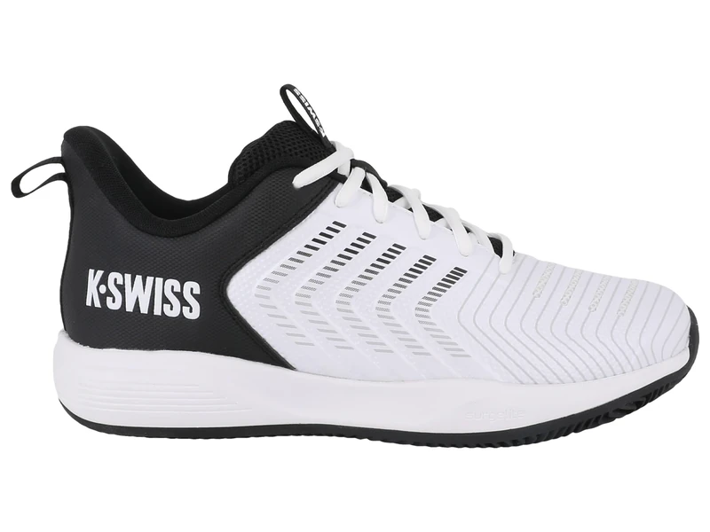 K-Swiss Men's ULTRASHOT Light Clay Tennis Shoe, White/Black, 9 UK