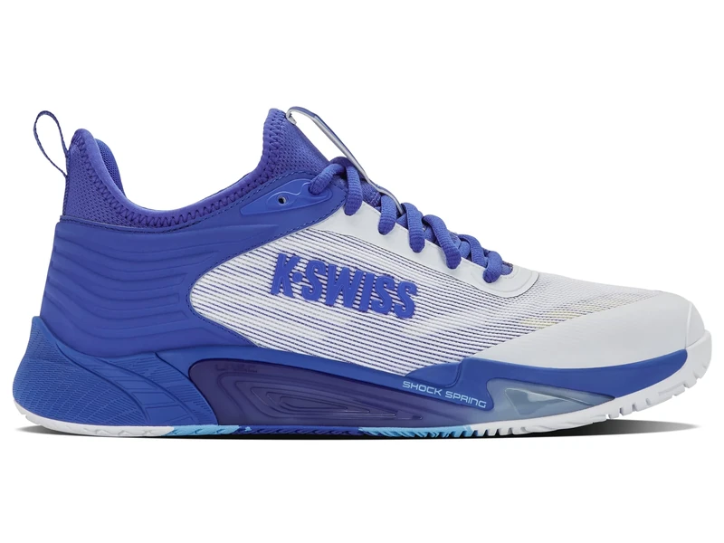 K-Swiss Men's Hypercourt Pinnacle Tennis Shoe, White/Dazzling Blue/Baltic Sea, 7.5 UK