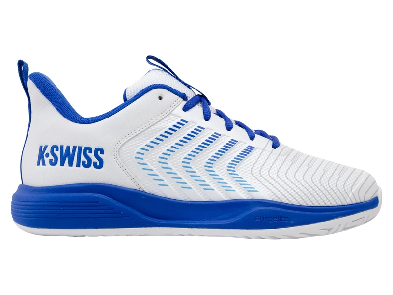 K-Swiss Men's ULTRASHOT Light Tennis Shoe, White/Dazzling Blue/Baltic Sea, 10.5 UK