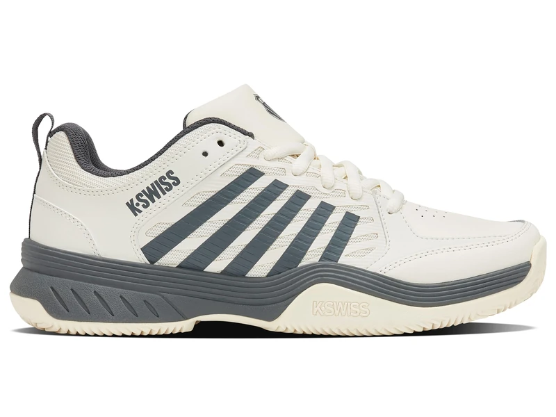 K-Swiss Tennis Men's Court Express 2 Clay Tennis Shoes, Egret/Turbulence, 5