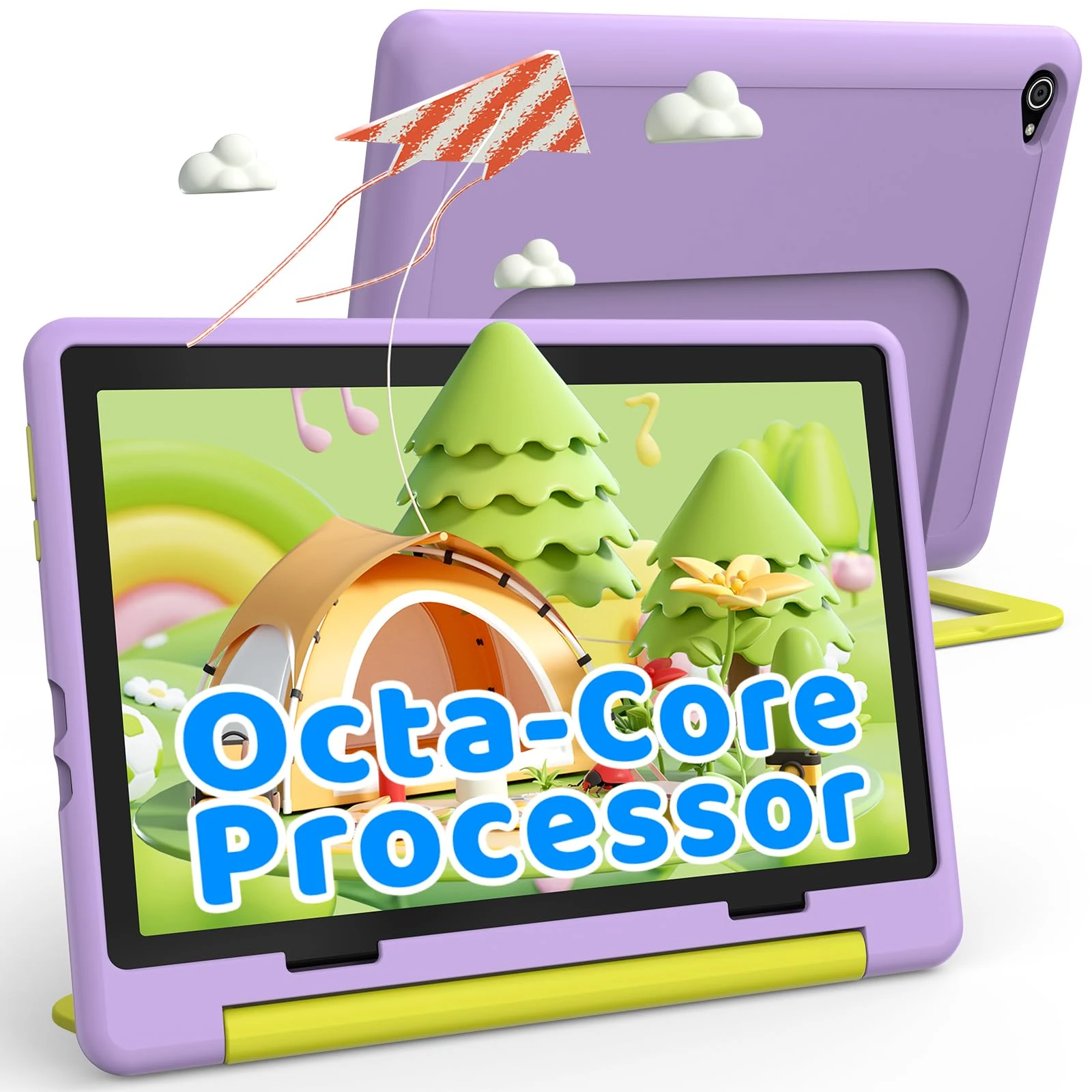 MUISOO Android 15 Kids Tablet, Octa-Core Processor Tablet for Kids, 20GB+64GB (Expandable to 1TB), 5000mAh, Child Lock, Dual Camera, WiFi 6, Bluetooth 5.3, Kidproof Case (Purple)