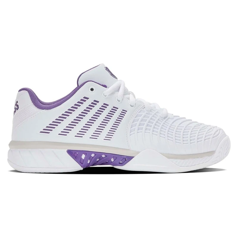 K-Swiss Women's Express Light 3 Tennis Shoe, White/Purple Haze/Lunar Rock, 5.5 UK