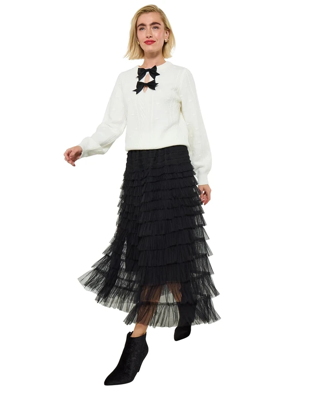 Joe Browns Women's Cable Knit Vintage Jumper Pullover Sweater, Beige, 8