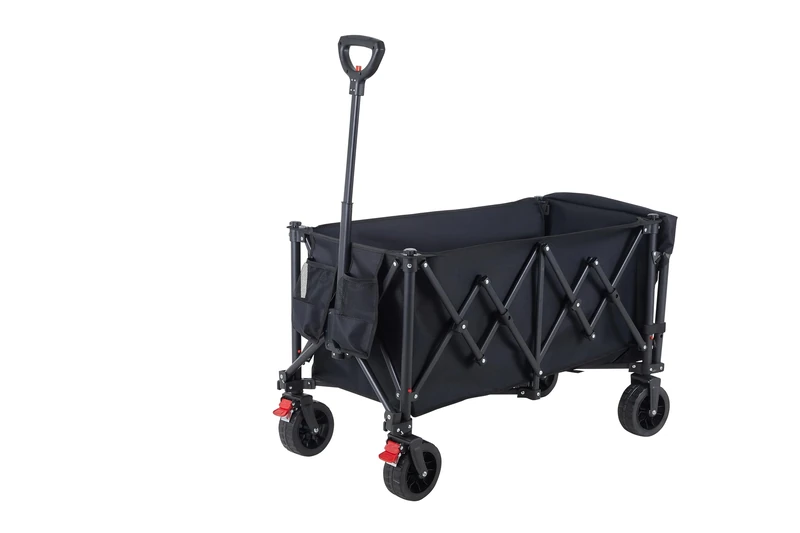 Heavy Duty Folding Camping Wagon Cart, 120-160L Capacity All-Terrain Beach Trolley with 10" Wheels, Collapsible Festival & Garden Utility Pull Cart