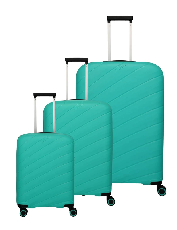 travelite Burano Series 4-Wheel Suitcase Set 3-Piece Sizes L/M/S, Luggage Series Hard Shell Trolleys Made of Polypropylene with TSA Combination Lock