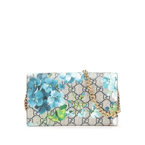 Gucci Pre-Loved GG Supreme Blooms Wallet on Chain Handbag