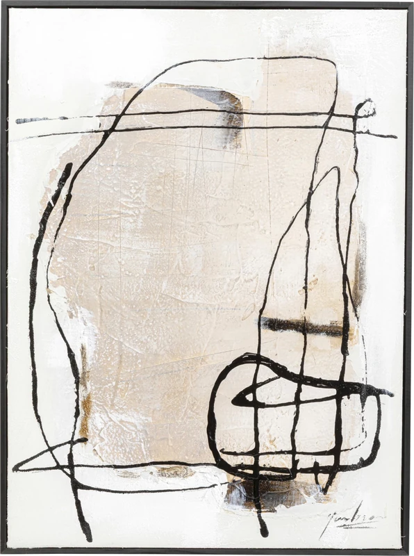 Kare Design Framed Picture Dust, Grey, Rectangular, Abstract Wall Art, Modern Design, Decorative Home Accessories for Living Room, Bedroom, 55x75cm (HxW)