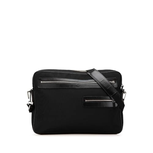 Gucci Pre-Loved Leather Trimmed Nylon Laptop Bag