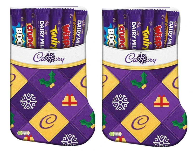 Christmas Chocolate Selection Box | 6 Bars Variety Pack | Christmas Stocking Chocolate Selection Box 174g | Festive Milk Chocolate Gift Treats Assortment - 2pk