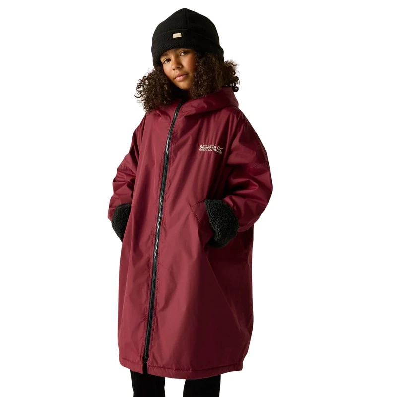 Regatta Kids Spirit Of Adventure Changing Robe - Dark Maroon - 3-5 Yrs