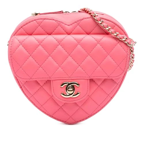 Chanel Pre-Loved Lambskin CC In Love Heart Crossbody Bag