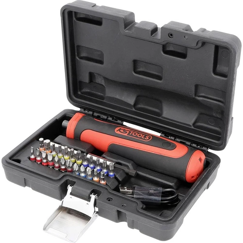 KS Tools 515.6550 eMONSTER 1/4 Inch Cordless Bit Screwdriver Set, 27 Pieces, 6 Nm