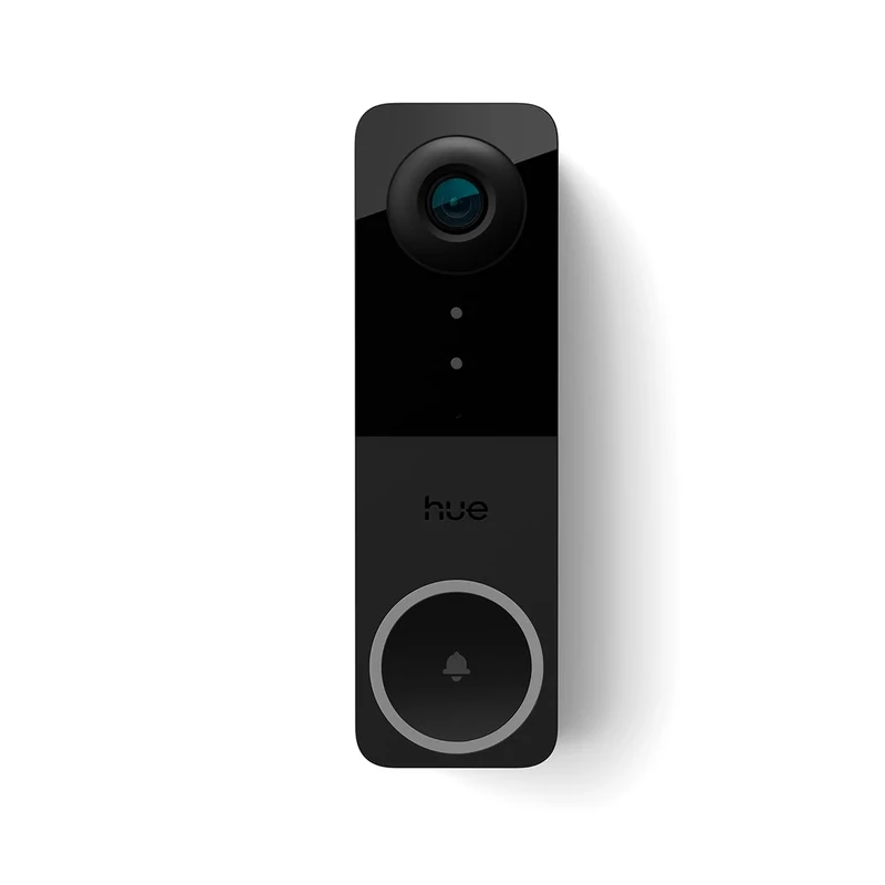 Philips Hue Secure Wired Video Doorbell, 2K Resolution, Wide Angle View, Triggers Notifications, Seamless Integration with Hue Lights, Two-way Audio, True Color, Infrared Night Visibility, Black