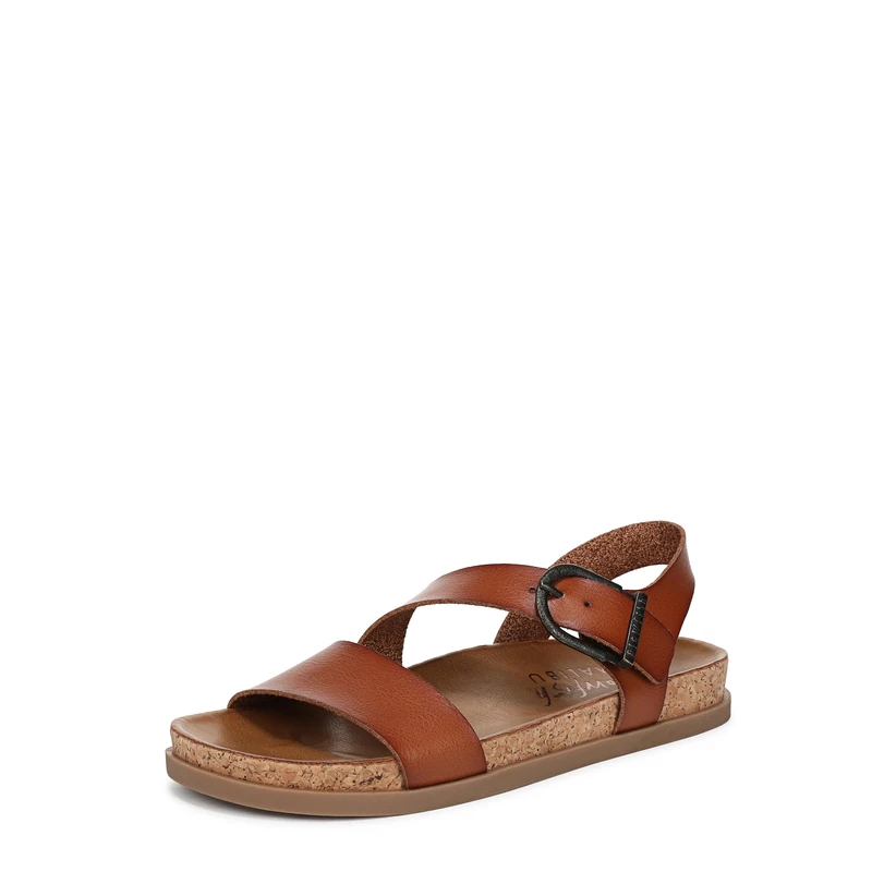 Blowfish Malibu Women's Lance Flat Sandals, Brown Faux Leather, Medium Fit, UK 7