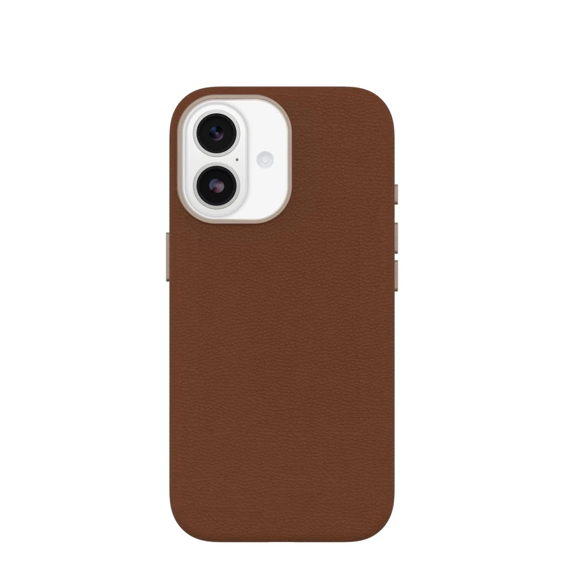 OtterBox iPhone 17 Symmetry Series Cactus Leather Case - Desert Saddle - Brown - Slim, Premium Protective iPhone Case
