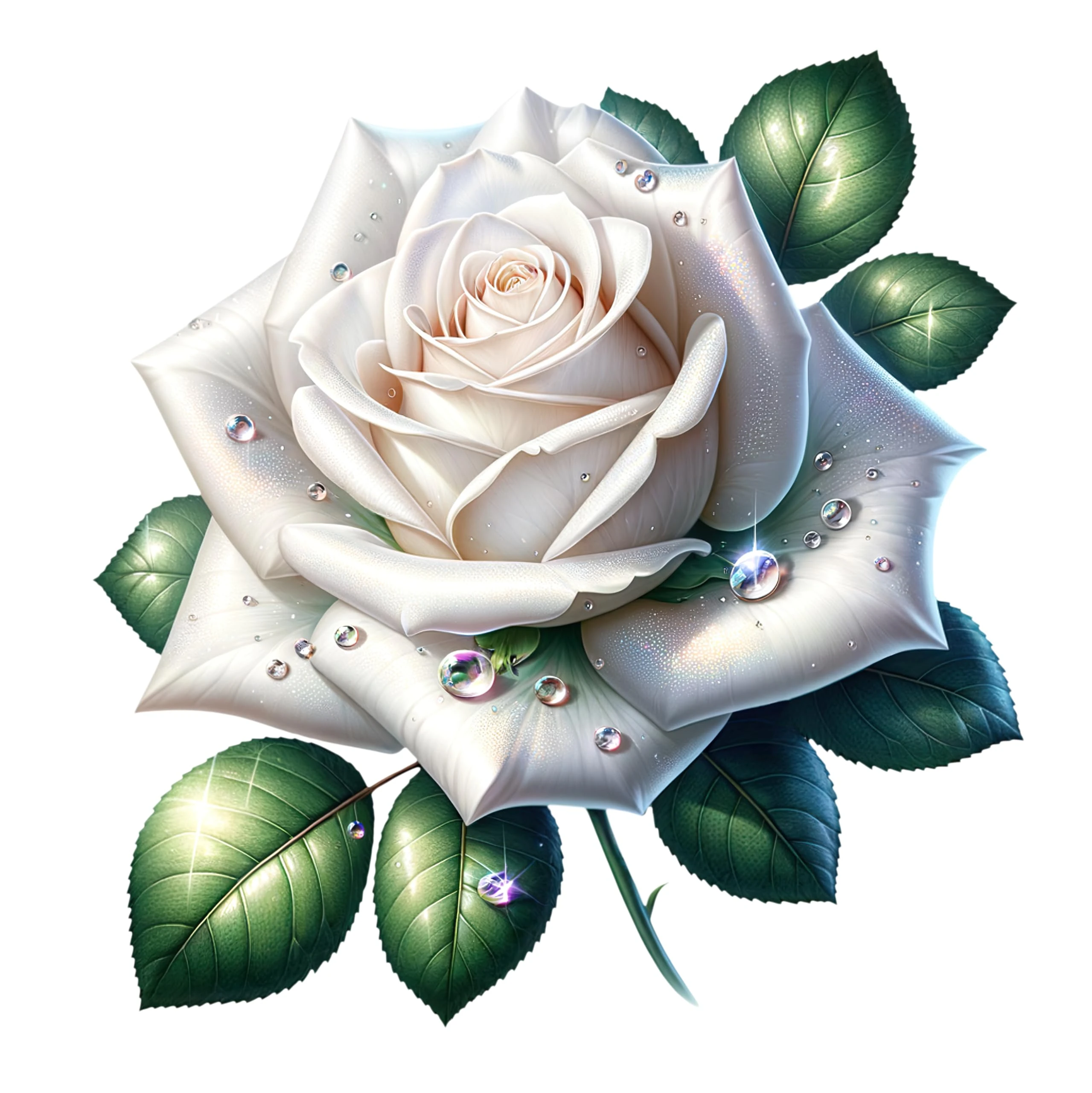 x4 Single White Rose Vinyl Stickers Cover Marks, Waterproof Flower Art Decals 1@20cm Tall Ideal for Wall, Toilet, Laptop or car Bumper. 3@7cm Tall Ideal Phone, Cup & Tile Floral Decal (zf4- White 1)