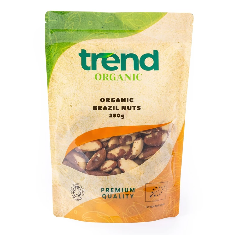 Trend Organic Brazil Nuts 250g - Wholesome Snacking for Adults and Kids, Baking, and Nutrient-Rich Recipes - High Fibre, High Protein - Certified Organic, Vegan, Non-GMO, No Preservatives, Raw