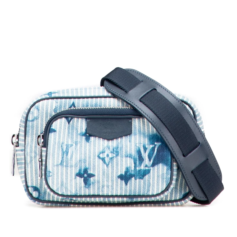 Louis Vuitton Pre-Loved Monogram Denim Watercolor Hickory Stripes Outdoor Pouch Crossbody Bag