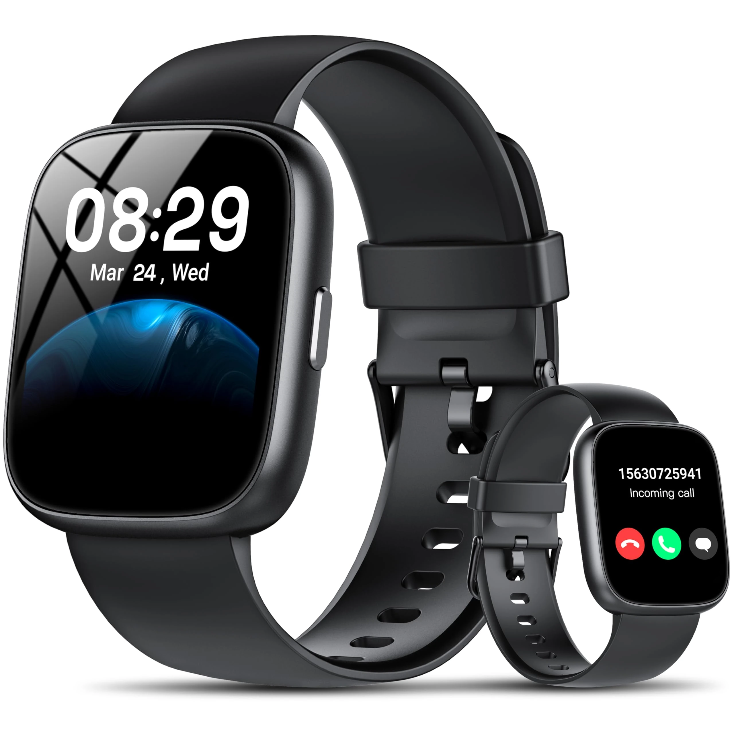 Smart Watch with Alexa Built-in, 1.83" HD Fitness Watch with Bluetooth Calling, New Smartwatch with Heart Rate/Sleep Monitor/Stress, 110+ Sports Modes, IP68 Waterproof Activity Tracker for Android iOS