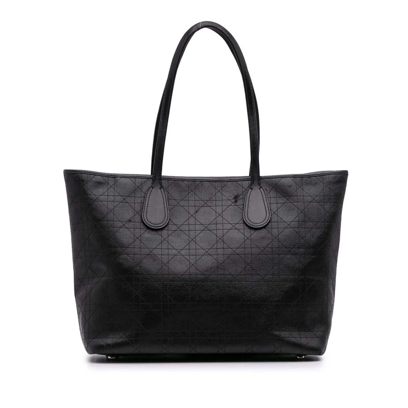 Dior Pre-Loved Medium Coated Canvas Cannage Panarea Tote Bag