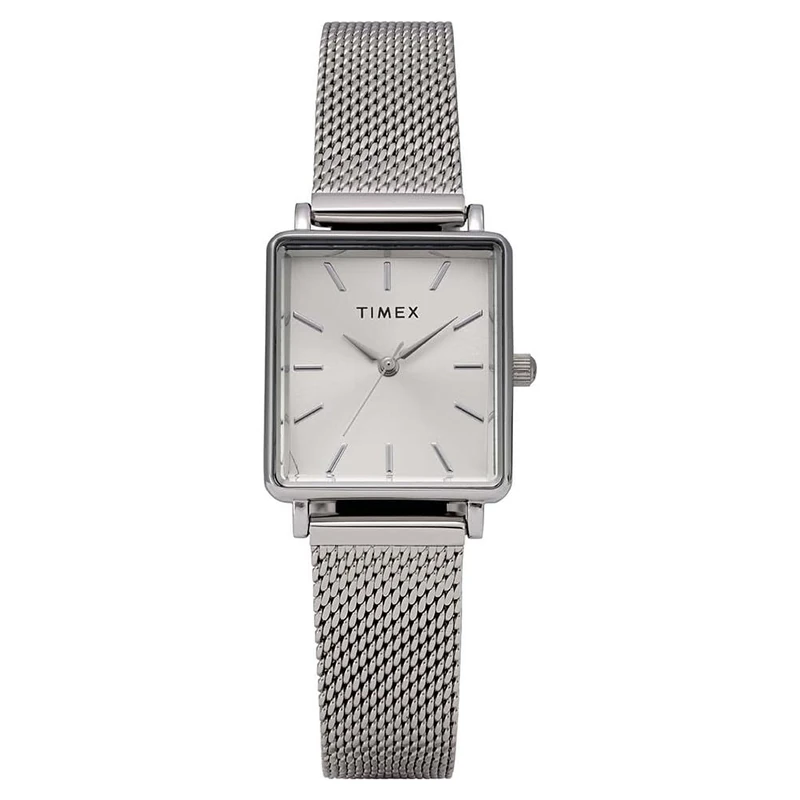Timex Women's Transcend 22 mm Quartz Watch - Silver-Tone Stainless Steel Mesh Bracelet with Silver-Tone Dial TW2Y26300