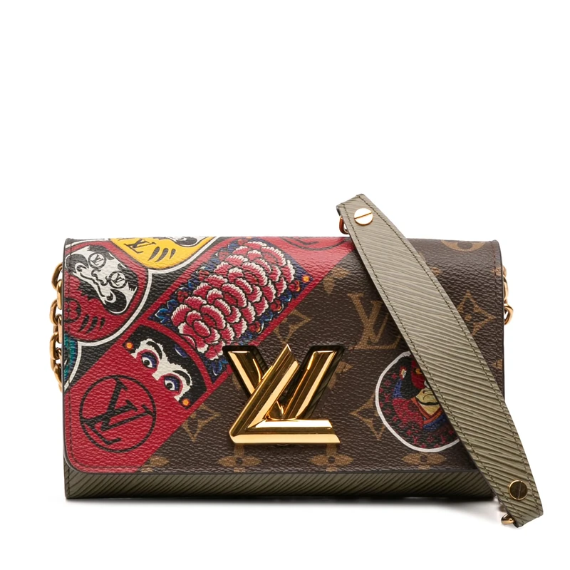 Louis Vuitton Pre-Loved Kansai Yamamoto Monogram and Epi Kabuki Twist Wallet on Chain Handbag