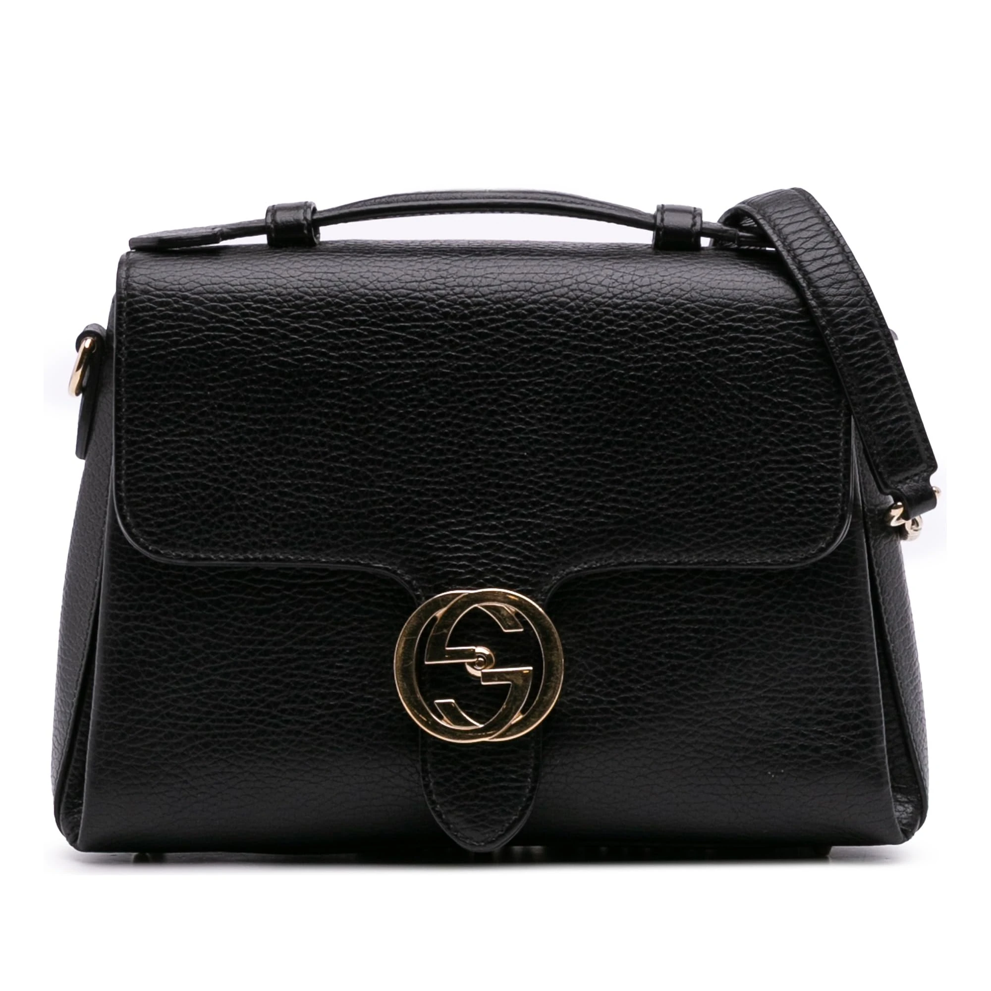 Gucci Pre-Loved Small Dollar Calf Interlocking G Satchel