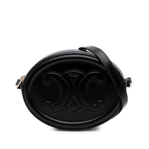 Celine Pre-Loved Small Calfskin Cuir Triomphe Oval Crossbody Bag