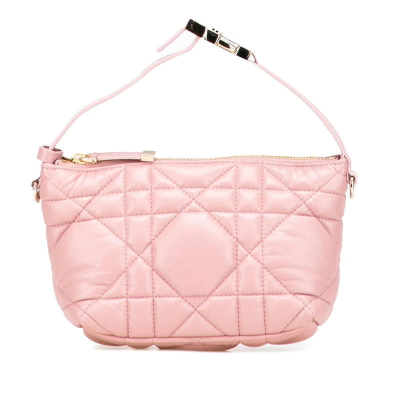 Dior Pre-Loved Small Calfskin Macrocannage Diortravel Nomad Pouch Handbag